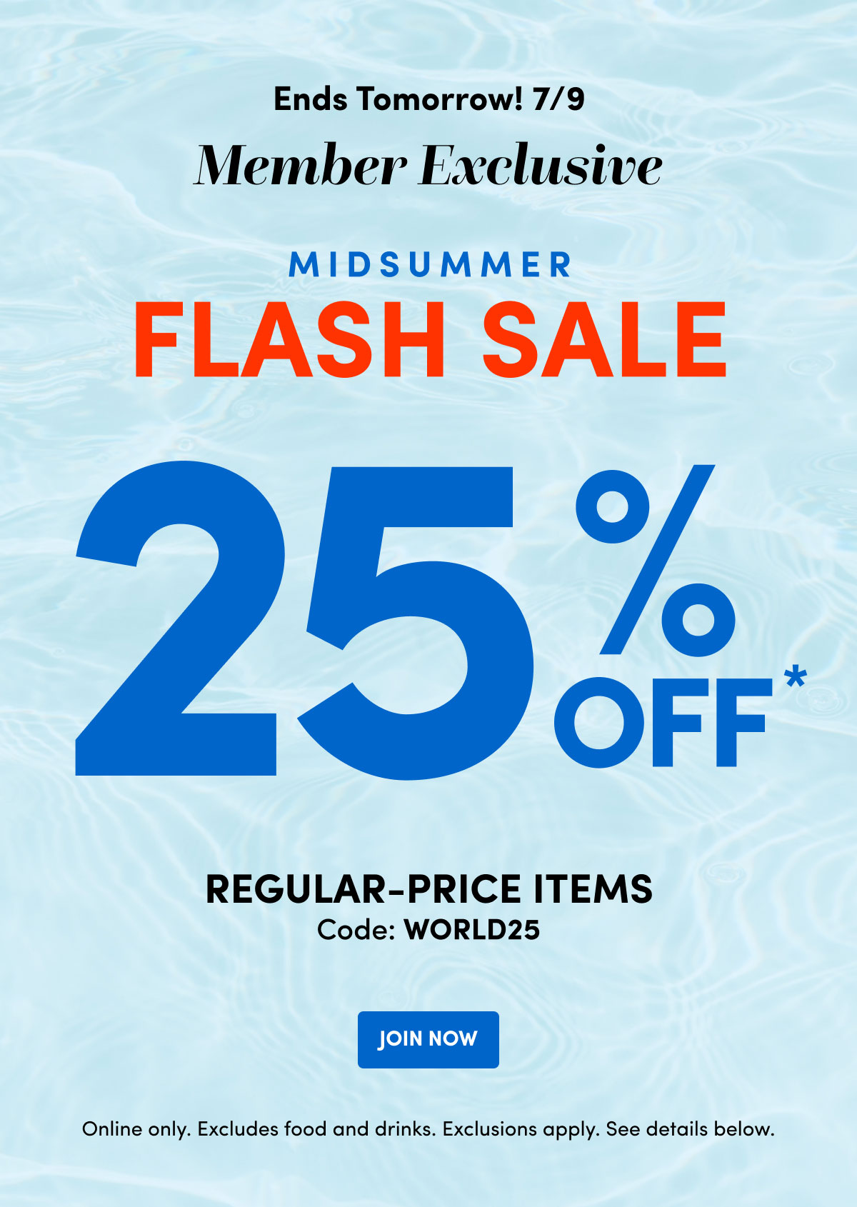 Flash Sale 25% Off* Code: WORLD25