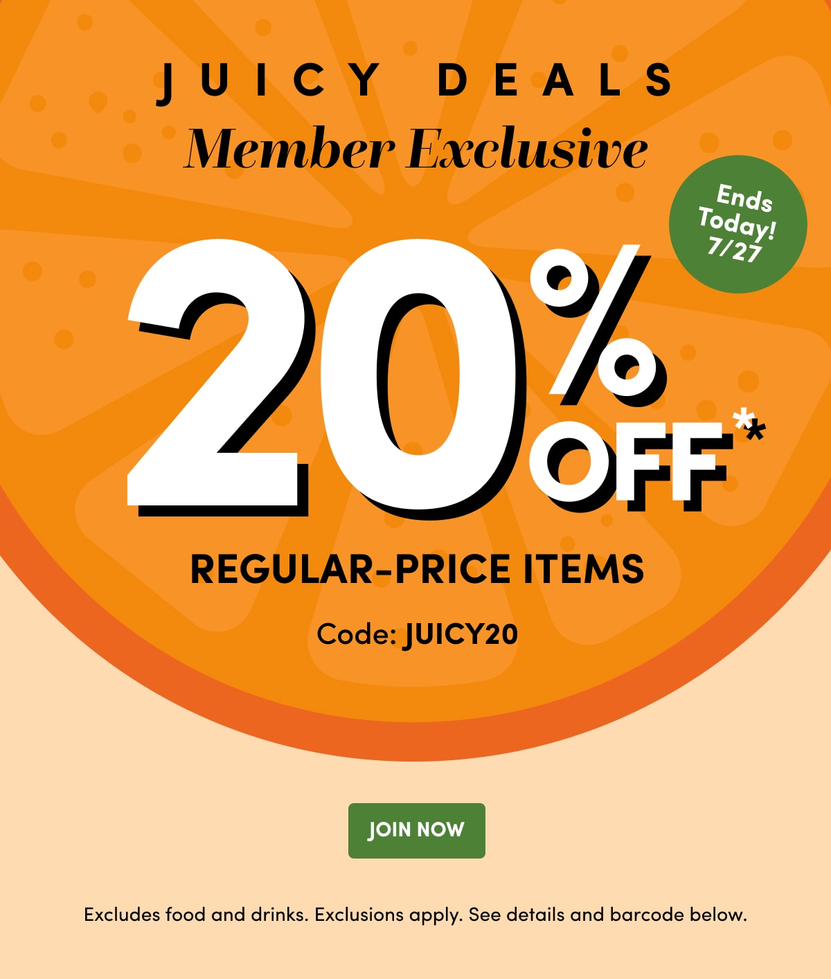 JUICY DEALS Member Exclusive Code: JUICY20 JOIN NOW