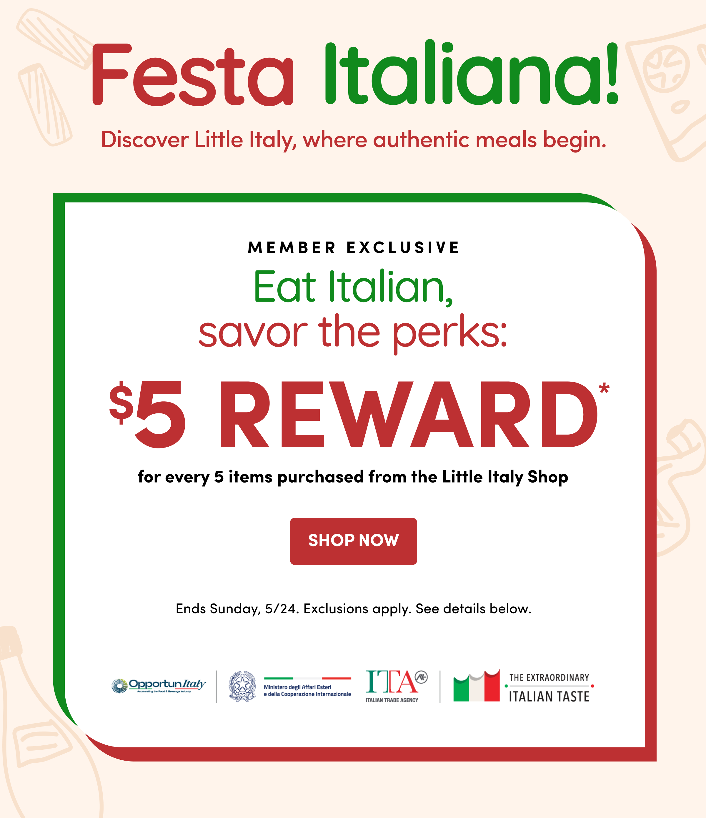 Festa Italiana! | Discover Little Italy, where authentic meals begin. | Shop Now